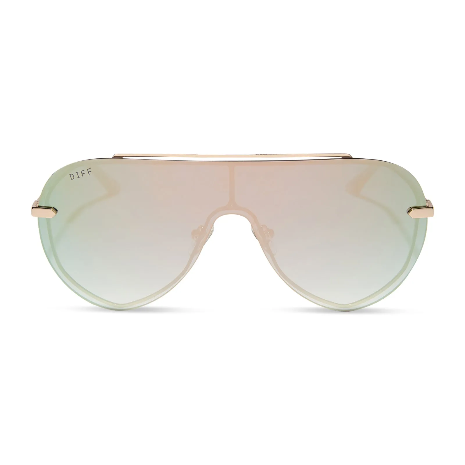 IMANI - GOLD + COOL MATCHA MIRROR SUNGLASSES sold by Diff Eyewear