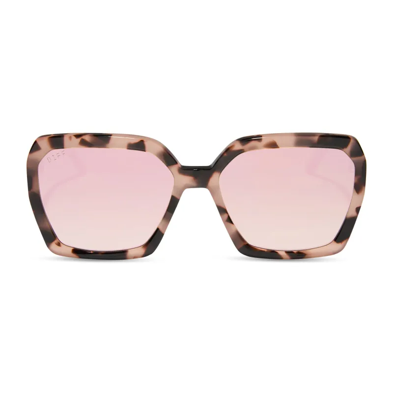 SLOANE - HIMALAYAN TORTOISE + TAUPE MIRROR SUNGLASSES sold by Diff Eyewear