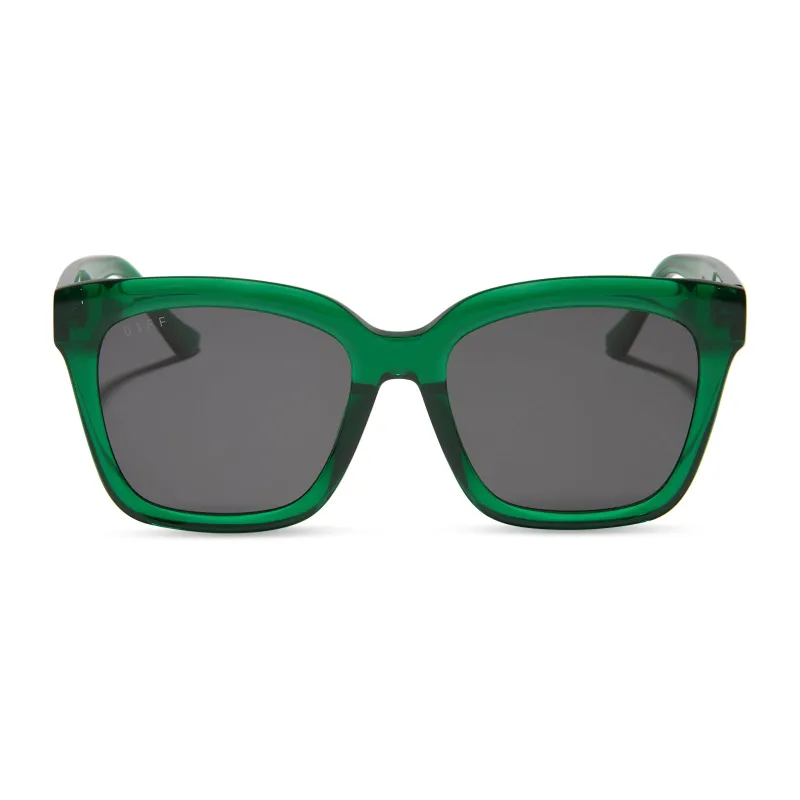 MEREDITH - PALM GREEN CRYSTAL + GREY SUNGLASSES sold by Diff Eyewear