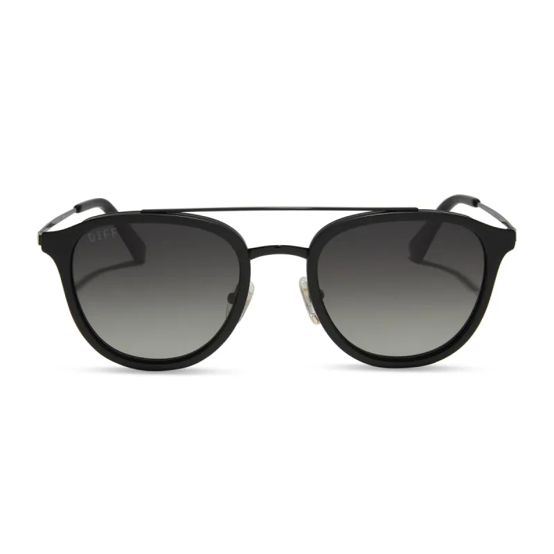 CAMDEN - MATTE BLACK + GREY GRADIENT POLARIZED SUNGLASSES sold by Diff Eyewear