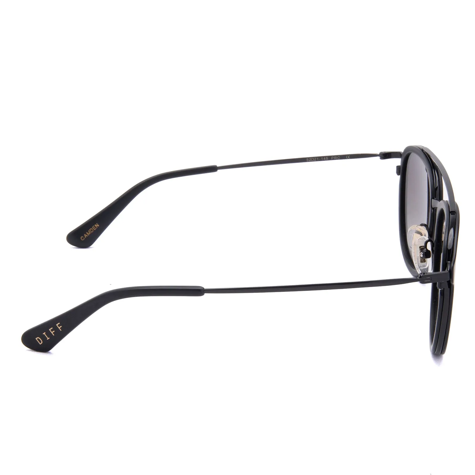 CAMDEN - MATTE BLACK + GREY GRADIENT POLARIZED SUNGLASSES sold by Diff Eyewear product image thumbnail 4