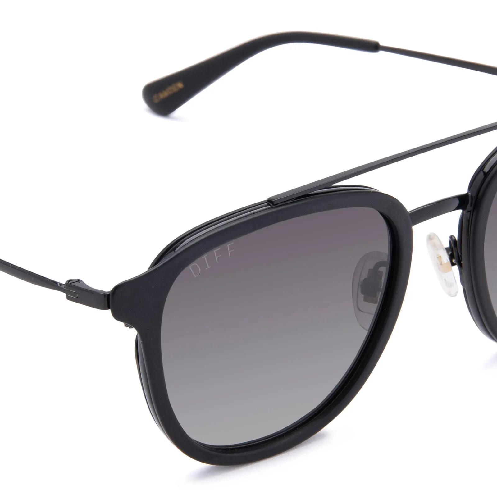 CAMDEN - MATTE BLACK + GREY GRADIENT POLARIZED SUNGLASSES sold by Diff Eyewear product image thumbnail 3