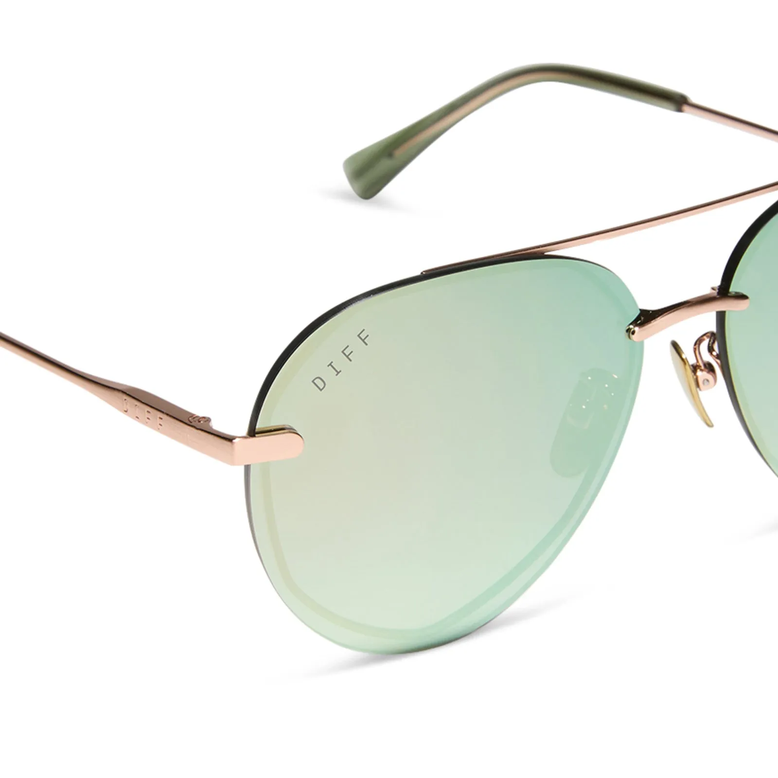 LENOX XS - BRUSHED CHAMPAGNE + COOL MATCHA MIRROR + POLARIZED SUNGLASSES sold by Diff Eyewear product image thumbnail 4