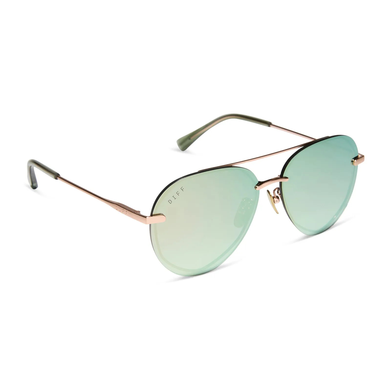 LENOX XS - BRUSHED CHAMPAGNE + COOL MATCHA MIRROR + POLARIZED SUNGLASSES sold by Diff Eyewear product image thumbnail 2