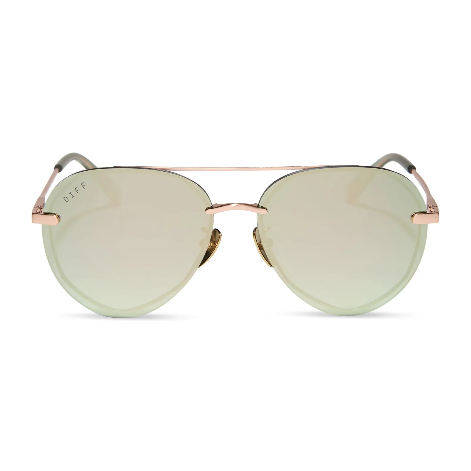 LENOX XS - BRUSHED CHAMPAGNE + COOL MATCHA MIRROR + POLARIZED SUNGLASSES sold by Diff Eyewear