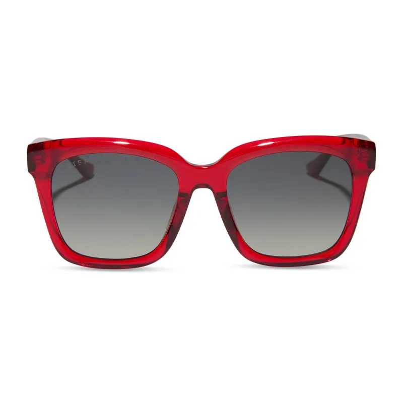 MEREDITH - RED HOT SUMMER + GREY GRADIENT + POLARIZED SUNGLASSES sold by Diff Eyewear