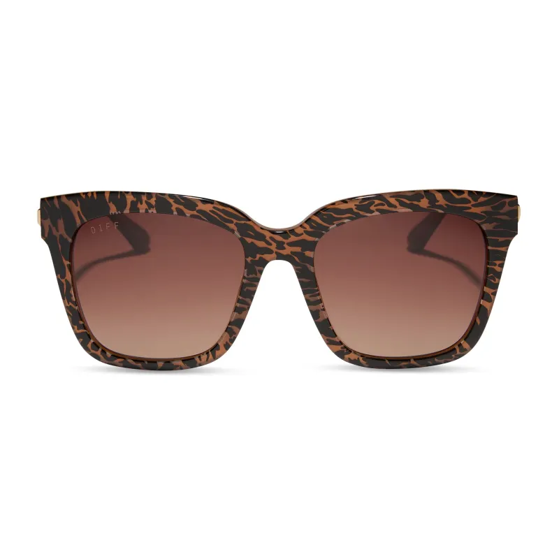 BELLA - ANIMAL + BROWN GRADIENT SUNGLASSES sold by Diff Eyewear