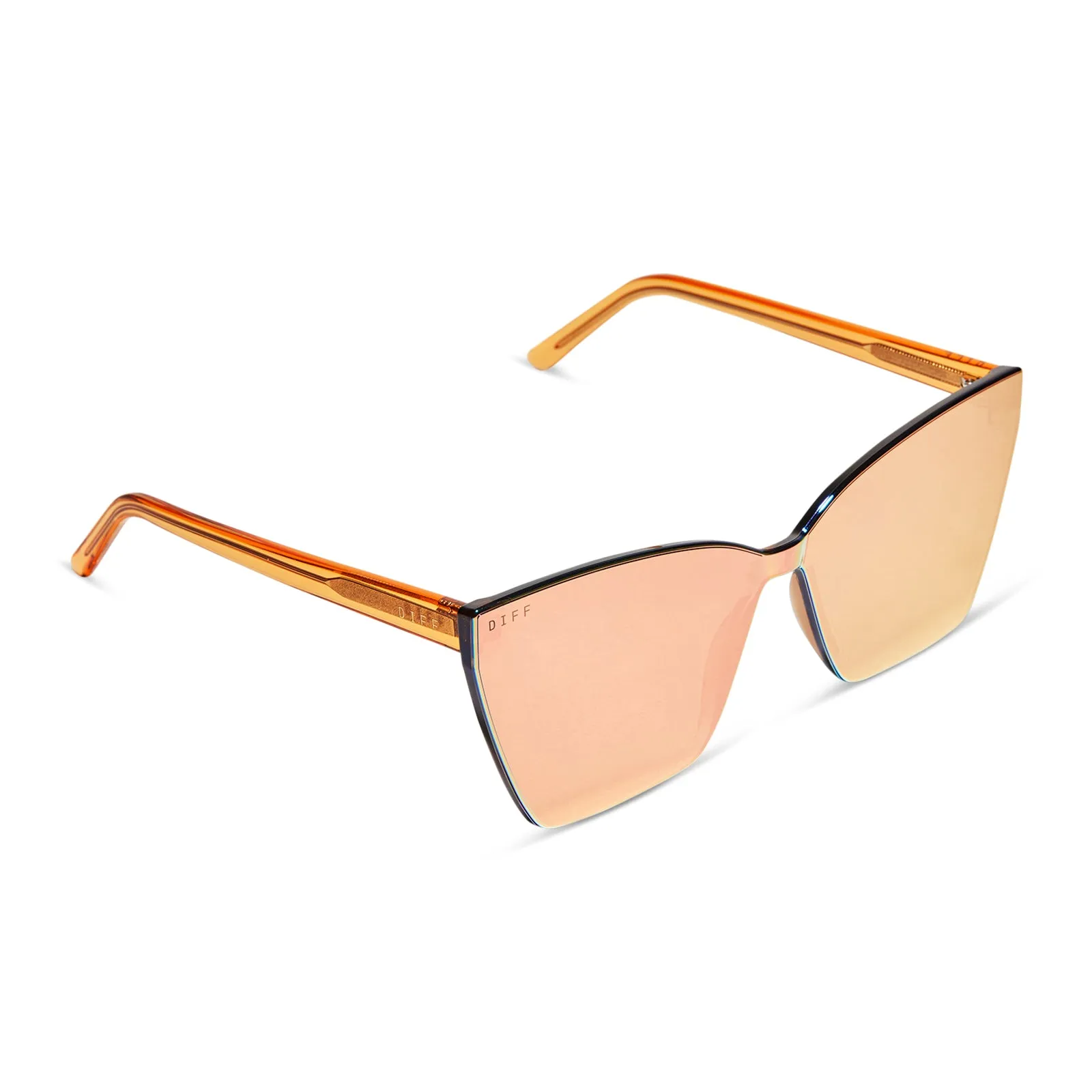 GOLDIE - APRICOT CRYSTAL + PEACH MIRROR SUNGLASSES sold by Diff Eyewear product image thumbnail 4
