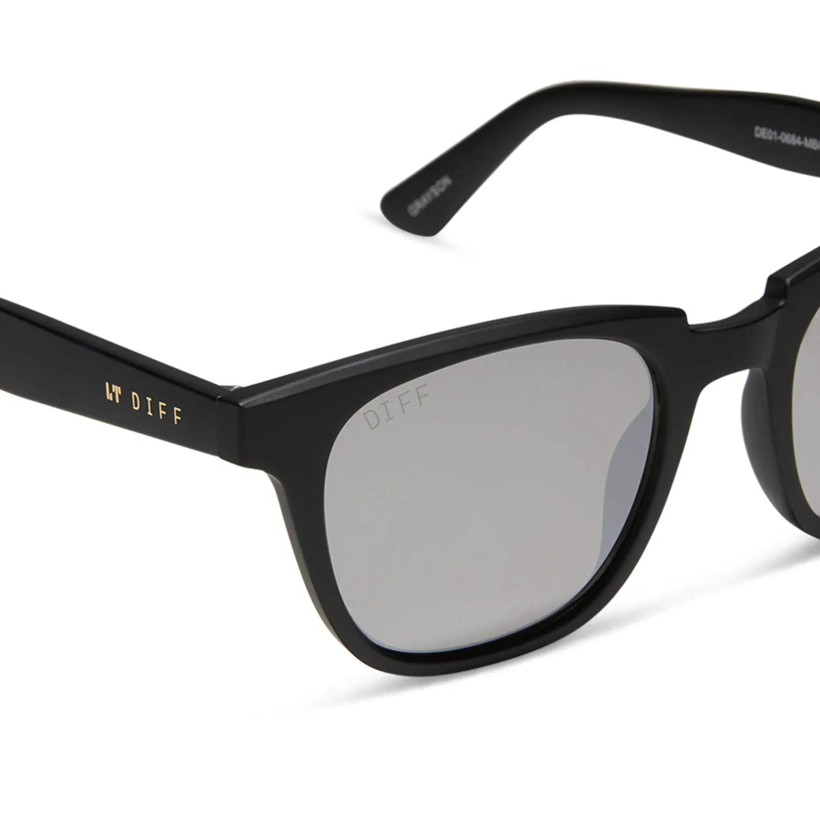 GRAYSON - MATTE BLACK + GREY MIRROR SUNGLASSES sold by Diff Eyewear product image thumbnail 4