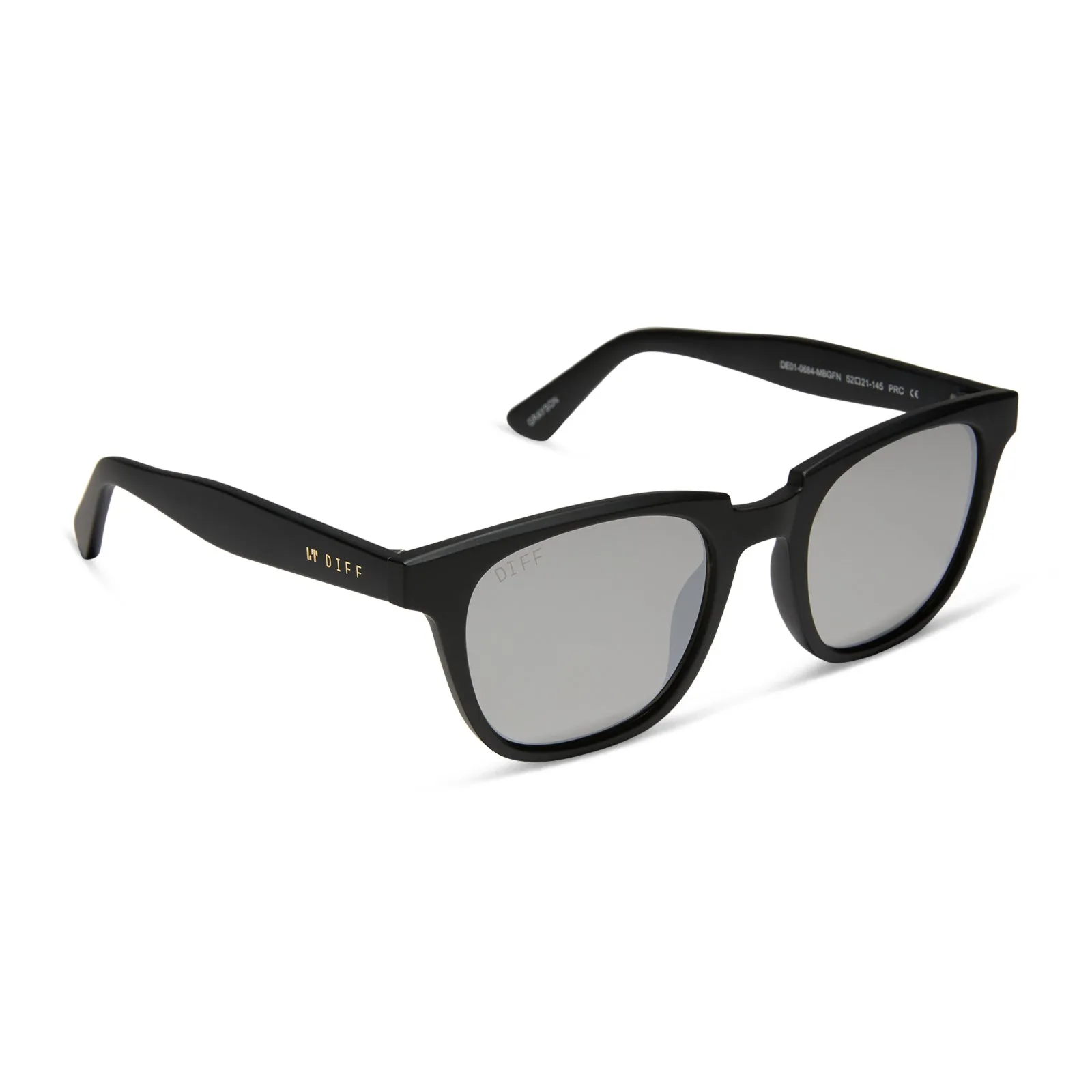 GRAYSON - MATTE BLACK + GREY MIRROR SUNGLASSES sold by Diff Eyewear product image thumbnail 2