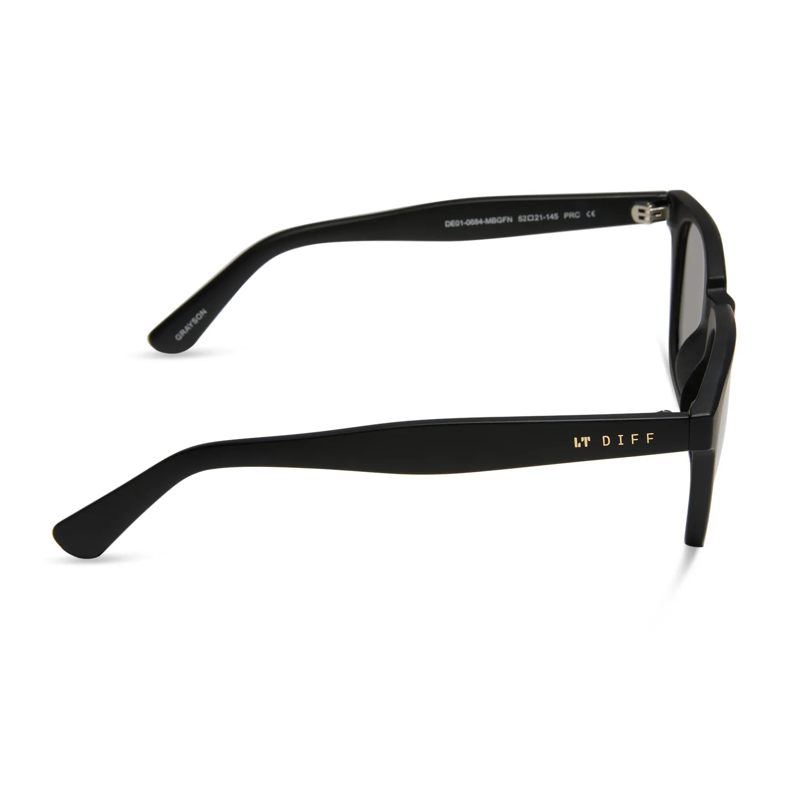 GRAYSON - MATTE BLACK + GREY MIRROR SUNGLASSES sold by Diff Eyewear product image thumbnail 3