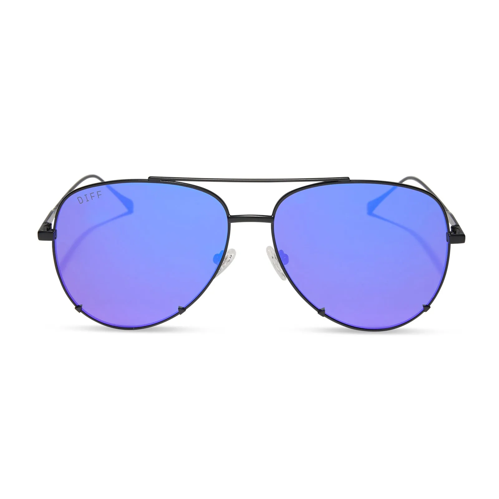 SCARLETT - MATTE BLACK + PURPLE MIRROR SUNGLASSES sold by Diff Eyewear