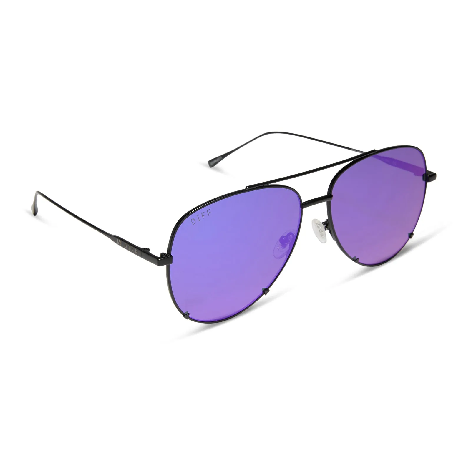 SCARLETT - MATTE BLACK + PURPLE MIRROR SUNGLASSES sold by Diff Eyewear product image thumbnail 2