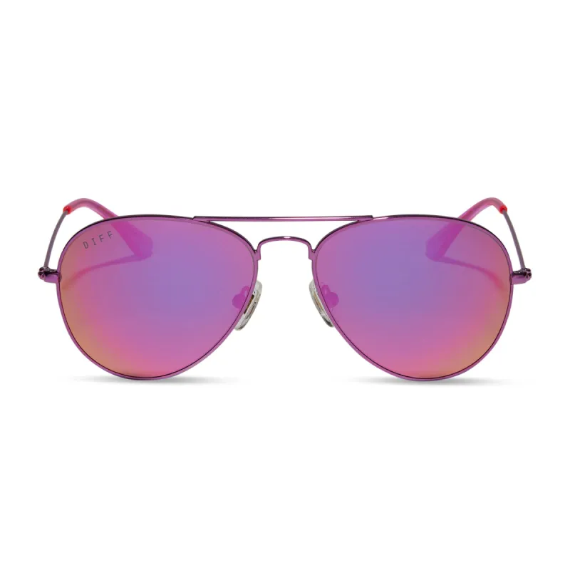 CRUZ XS - PINK RUSH METALLIC + PINK RUSH MIRROR SUNGLASSES sold by Diff Eyewear