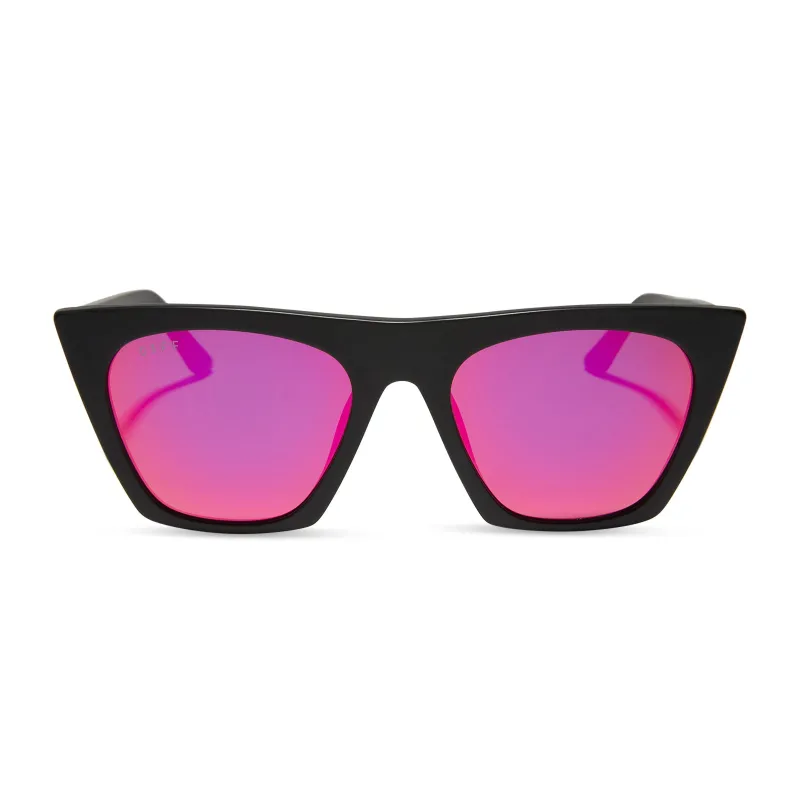 AVRIL - MATTE BLACK + SUNSET MIRROR SUNGLASSES sold by Diff Eyewear