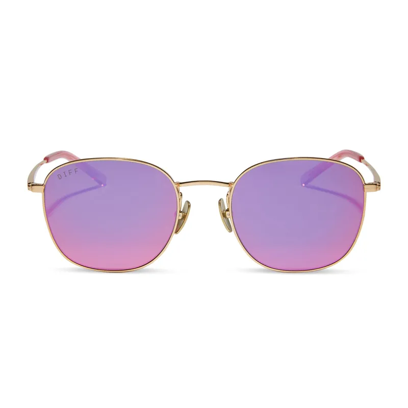 AXEL - GOLD + PINK RUSH MIRROR SUNGLASSES sold by Diff Eyewear