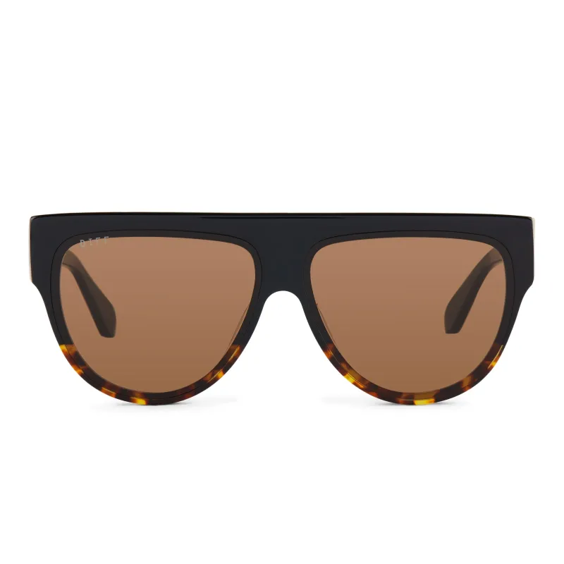 GEORGIE - BLACK WILD TORTOISE OMBRE + BROWN SUNGLASSES sold by Diff Eyewear