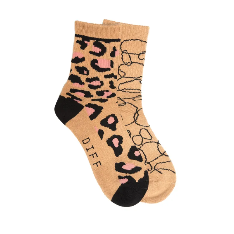 CREW SOCK DUO - LEOPARD + ABSTRACT CIRCLES sold by Diff Eyewear