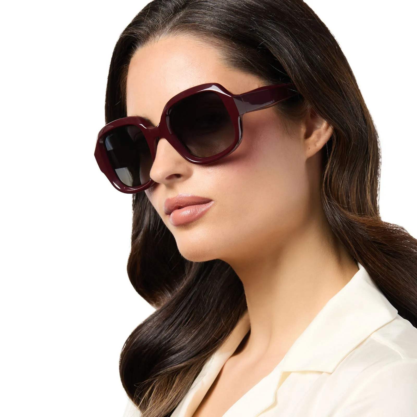 GISELE - BORDEAUX + GREY GRADIENT + POLARIZED SUNGLASSES sold by Diff Eyewear product image thumbnail 5