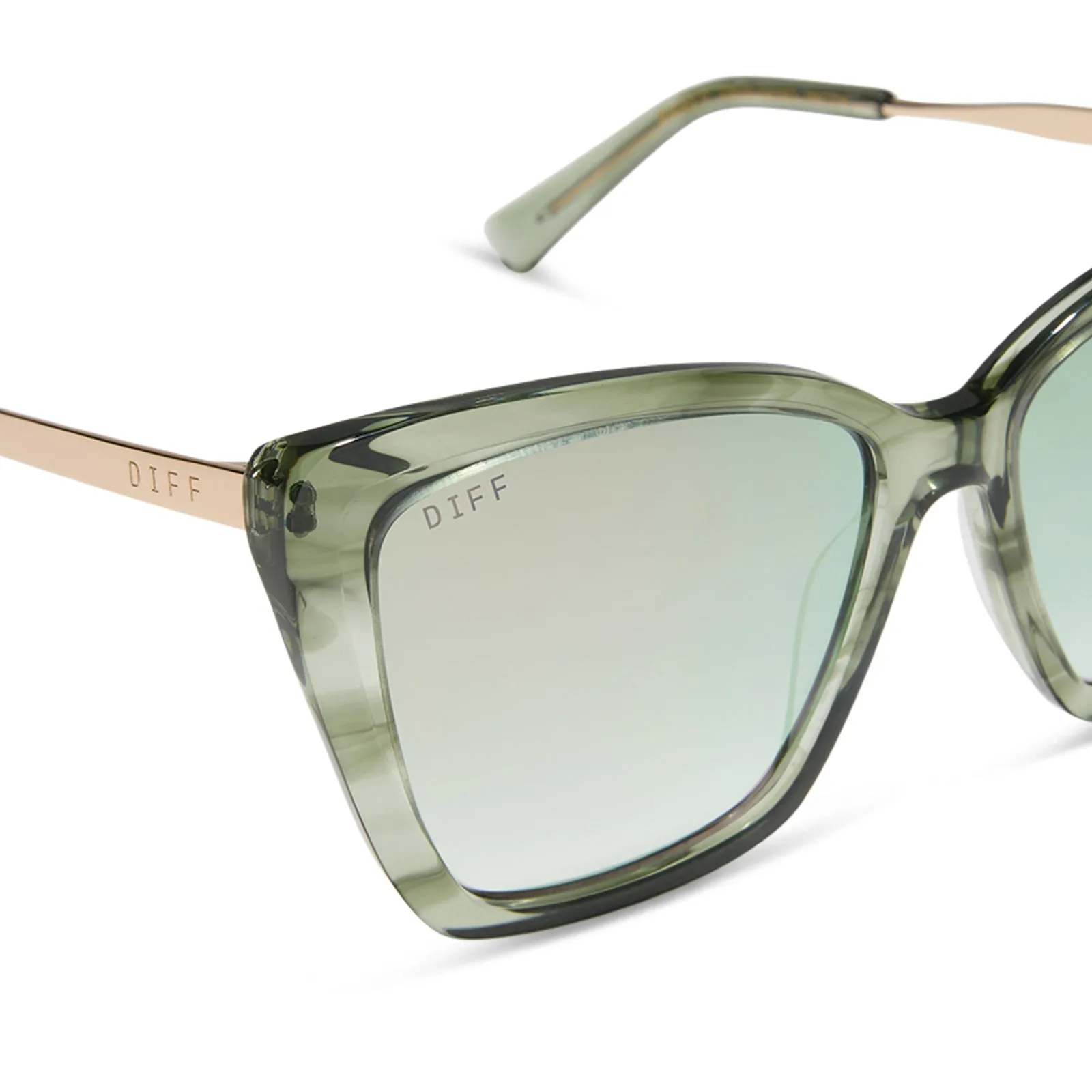BECKY II - COOL MATCHA + COOL MATCHA MIRROR SUNGLASSES sold by Diff Eyewear product image thumbnail 4