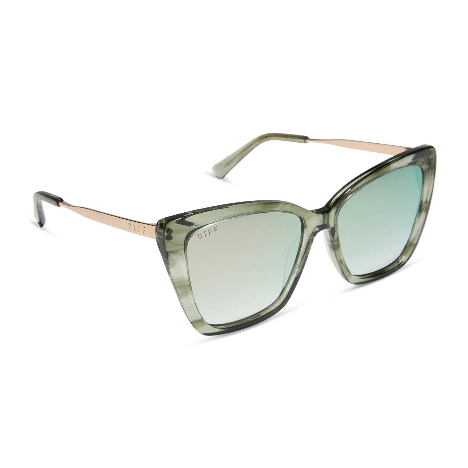 BECKY II - COOL MATCHA + COOL MATCHA MIRROR SUNGLASSES sold by Diff Eyewear product image thumbnail 2