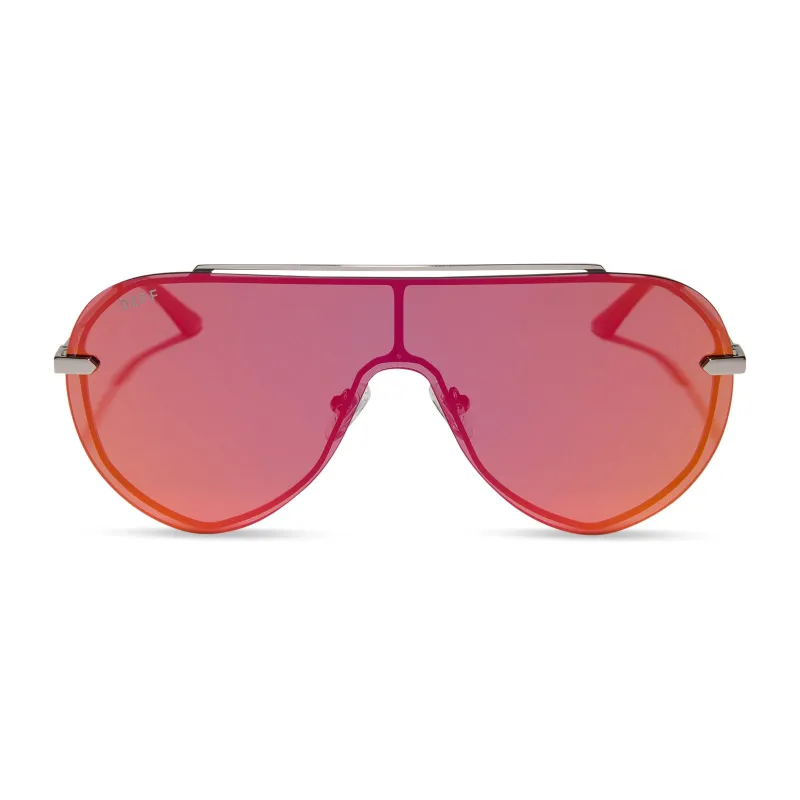 IMANI - GUNMETAL + RED HOT SUMMER MIRROR SUNGLASSES sold by Diff Eyewear