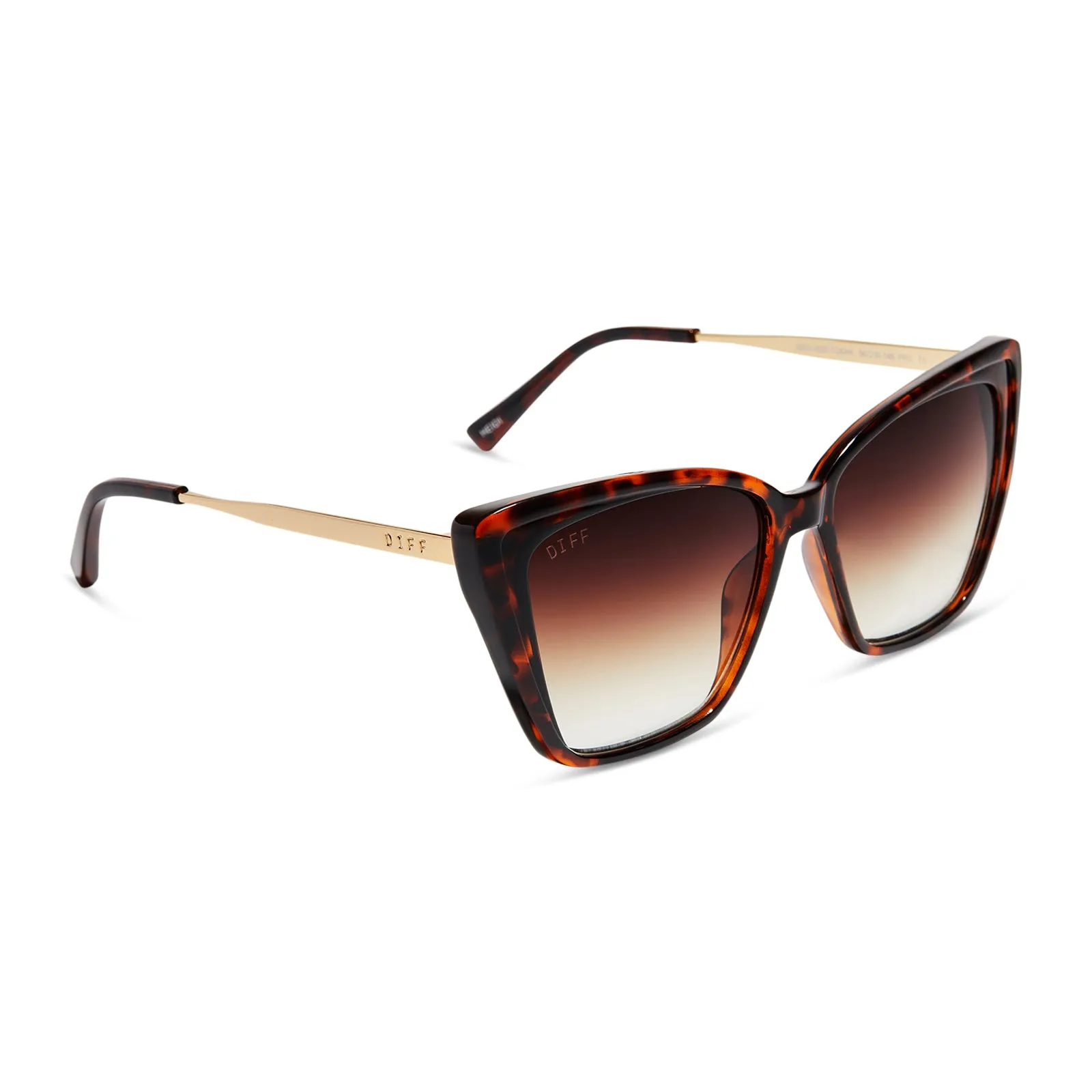 HEIDI - BLACK BROWN TORTOISE + BROWN GRADIENT SHARP SUNGLASSES sold by Diff Eyewear product image thumbnail 2