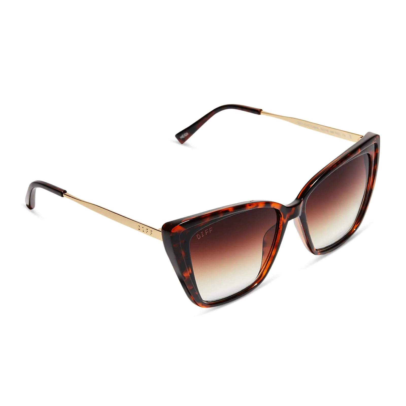 HEIDI - BLACK BROWN TORTOISE + BROWN GRADIENT SHARP SUNGLASSES sold by Diff Eyewear product image thumbnail 4