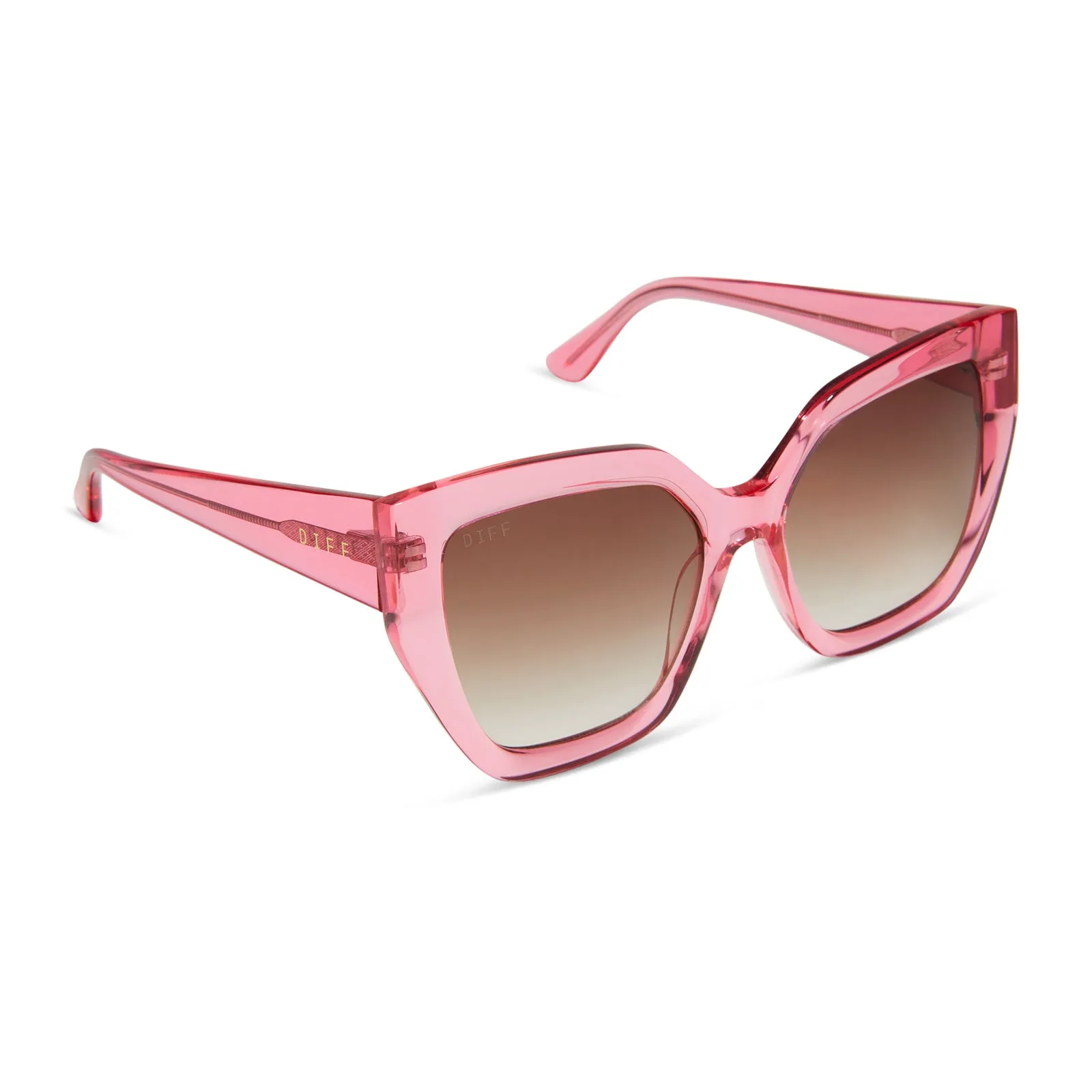 BLAIRE - CANDY PINK CRYSTAL + BROWN GRADIENT SUNGLASSES sold by Diff Eyewear product image thumbnail 2