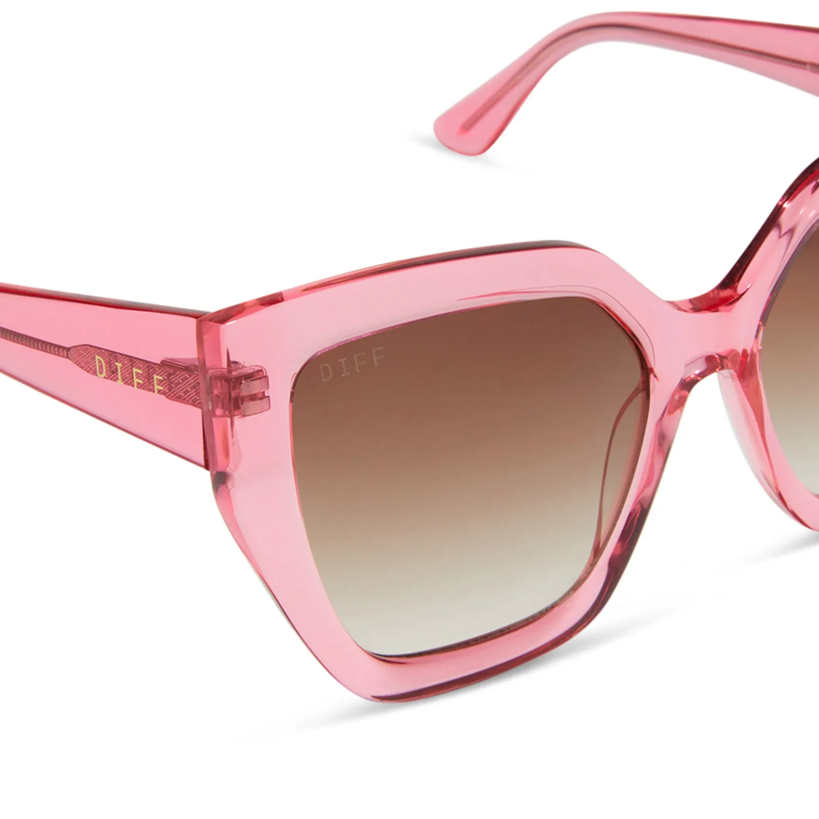 BLAIRE - CANDY PINK CRYSTAL + BROWN GRADIENT SUNGLASSES sold by Diff Eyewear product image thumbnail 4