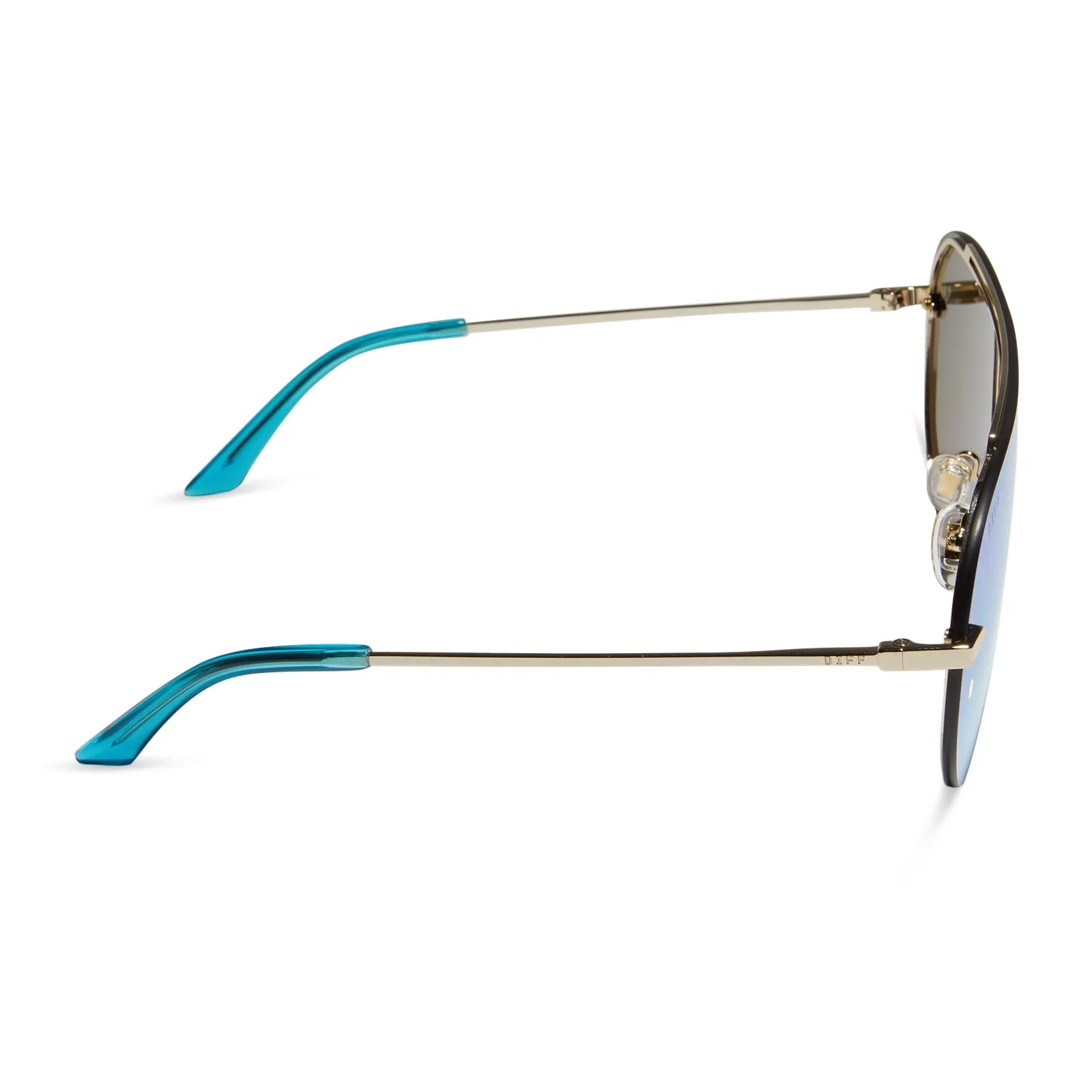 IMANI - GOLD + TURQUOISE ICE MIRROR SUNGLASSES sold by Diff Eyewear product image thumbnail 3