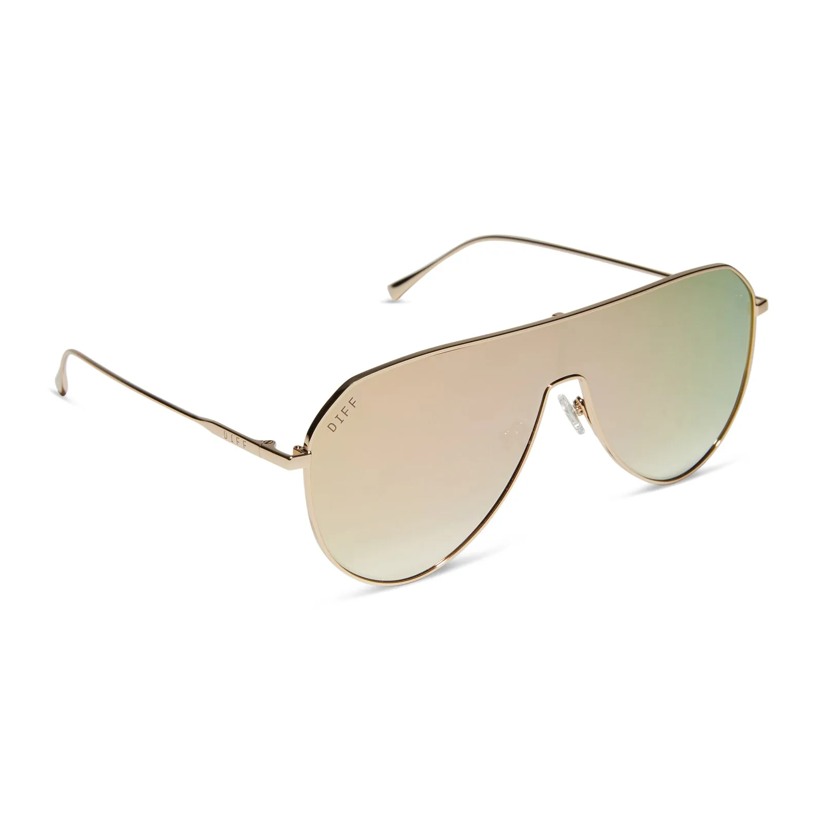 DASH SHIELD - GOLD + TAUPE MIRROR SUNGLASSES sold by Diff Eyewear product image thumbnail 2