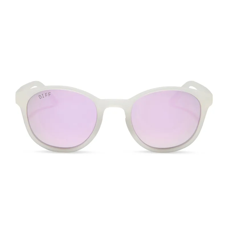 VOLLEY - FROSTY MATTE CRYSTAL + LAVENDER MIRROR + POLARIZED SUNGLASSES sold by Diff Eyewear