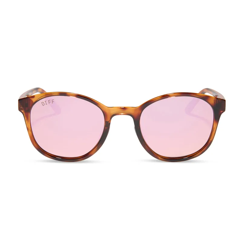 VOLLEY - TORTOISE + CHERRY BLOSSOM MIRROR + POLARIZED SUNGLASSES sold by Diff Eyewear