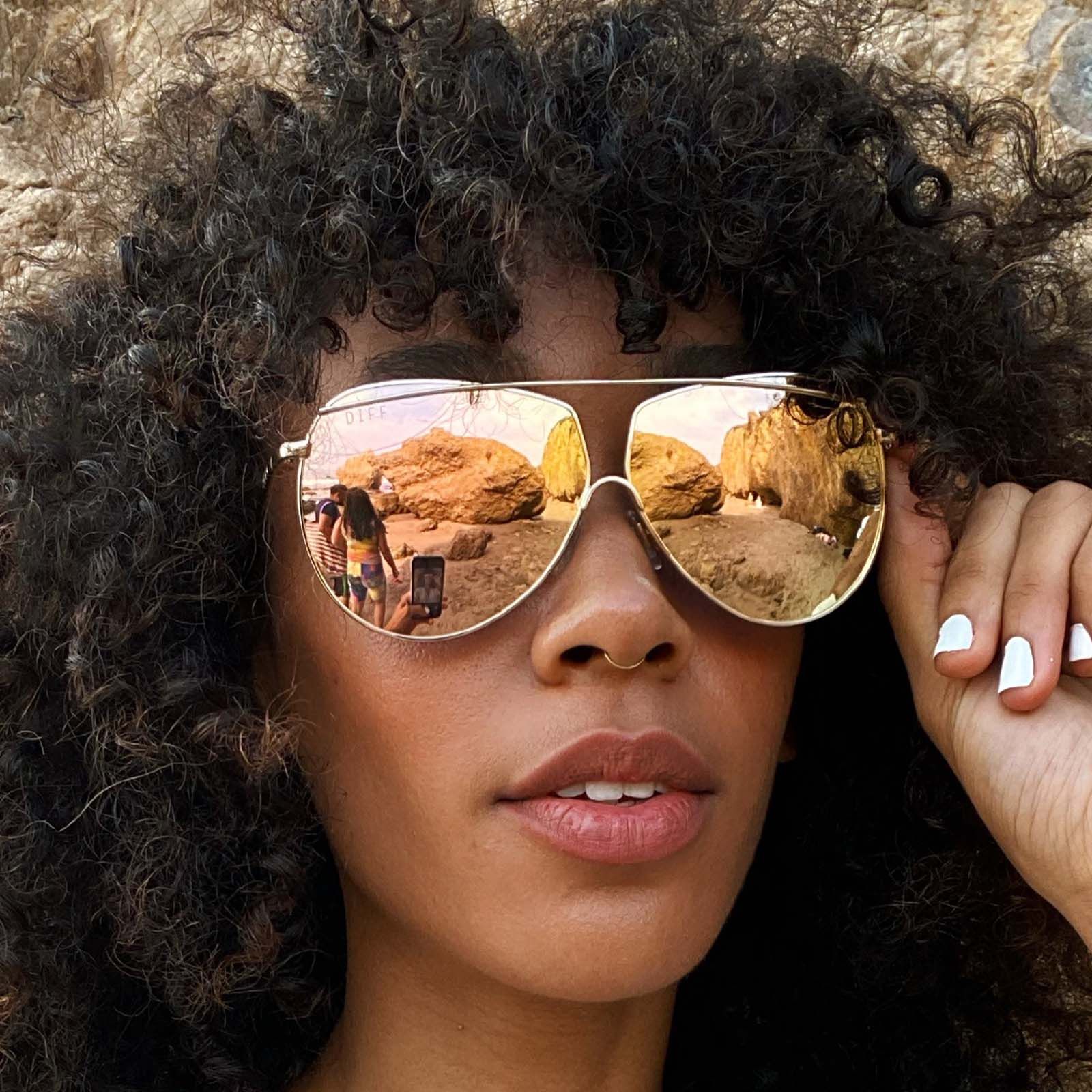 MAEVE - GOLD + GOLD MIRROR SUNGLASSES sold by Diff Eyewear product image thumbnail 5