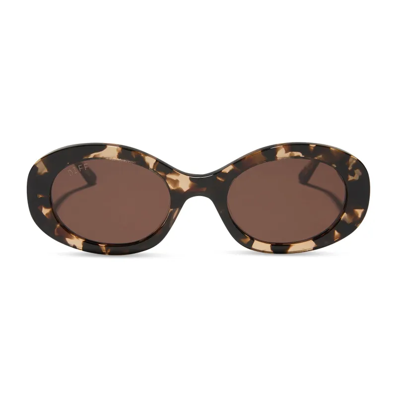 LAINEY - ESPRESSO TORTOISE + BROWN SUNGLASSES made by Diff Eyewear