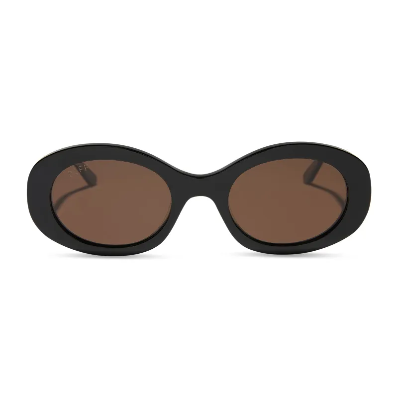 LAINEY - BLACK + BROWN + POLARIZED SUNGLASSES sold by Diff Eyewear