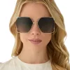 DONNA IV - BRUSHED CHAMPAGNE + COOL MATCHA GRADIENT + POLARIZED SUNGLASSES sold by Diff Eyewear