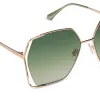 DONNA IV - BRUSHED CHAMPAGNE + COOL MATCHA GRADIENT + POLARIZED SUNGLASSES sold by Diff Eyewear