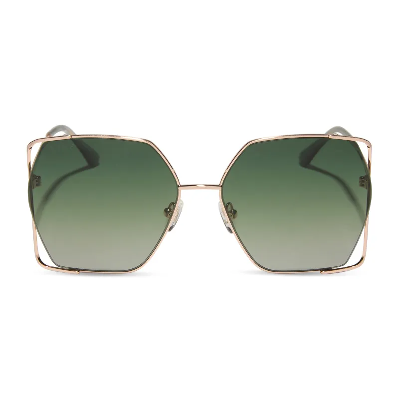 DONNA IV - BRUSHED CHAMPAGNE + COOL MATCHA GRADIENT + POLARIZED SUNGLASSES sold by Diff Eyewear