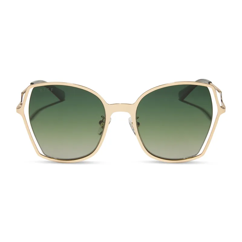 DONNA III - GOLD + COOL MATCHA GRADIENT + POLARIZED SUNGLASSES sold by Diff Eyewear