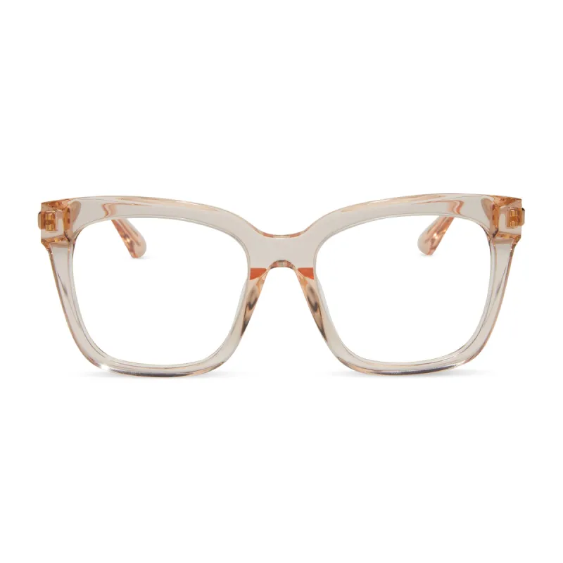 BELLA - VINTAGE ROSE CRYSTAL + CLEAR GLASSES sold by Diff Eyewear
