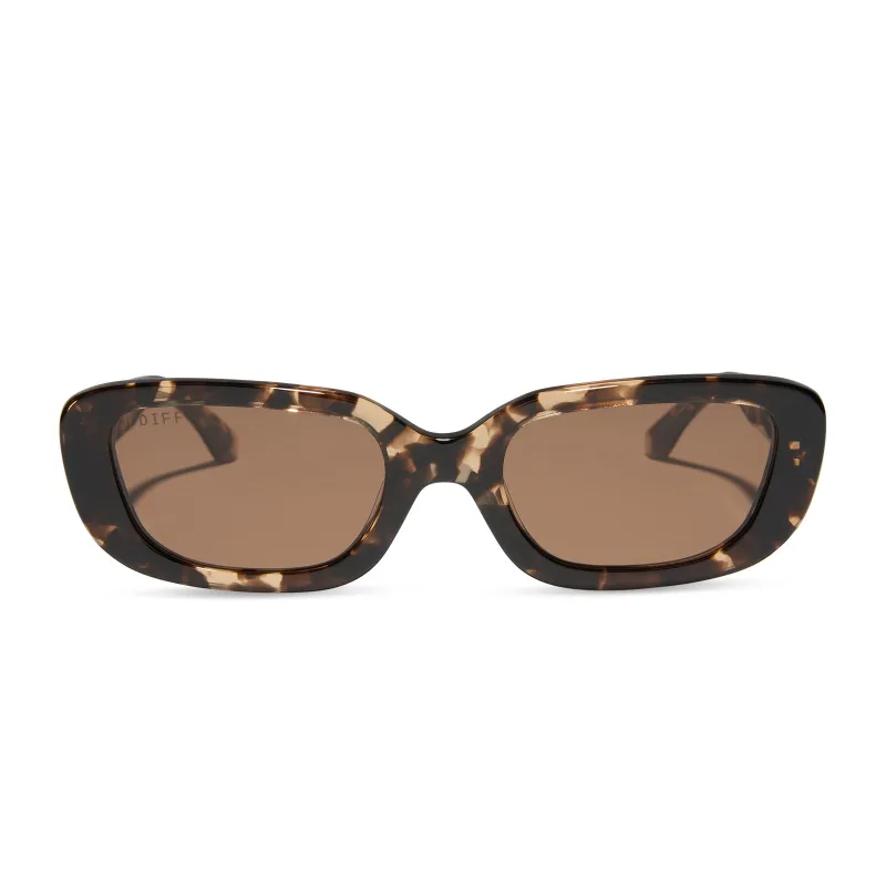 DAPHNE - ESPRESSO TORTOISE + METAL + BROWN + POLARIZED SUNGLASSES sold by Diff Eyewear