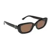 DAPHNE - BLACK + SILVER METAL + BROWN SUNGLASSES sold by Diff Eyewear