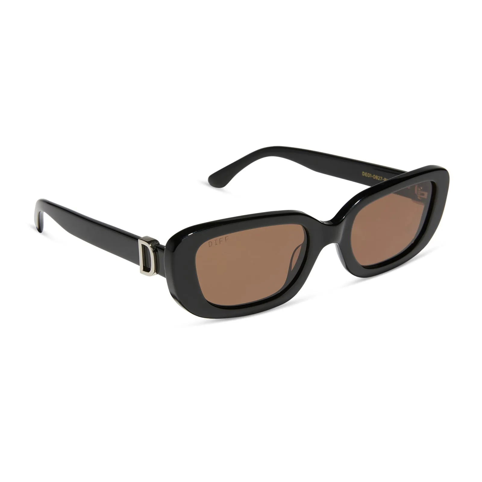 DAPHNE - BLACK + SILVER METAL + BROWN SUNGLASSES sold by Diff Eyewear product image thumbnail 2