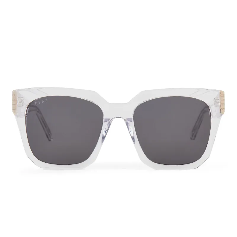 ARIANA - CLEAR CRYSTAL + GREY SUNGLASSES sold by Diff Eyewear