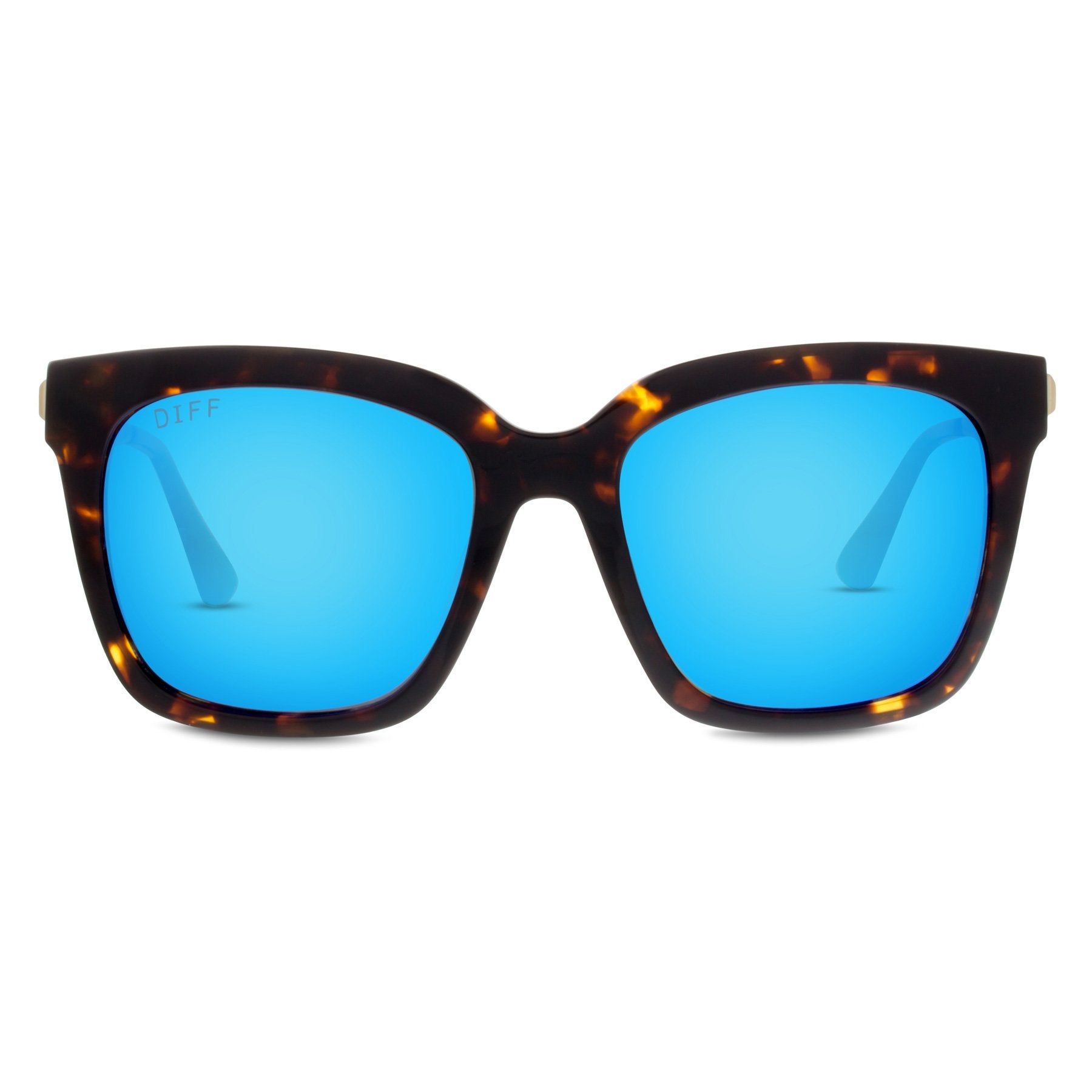 BELLA - TORTOISE + BLUE MIRROR + POLARIZED SUNGLASSES sold by Diff Eyewear