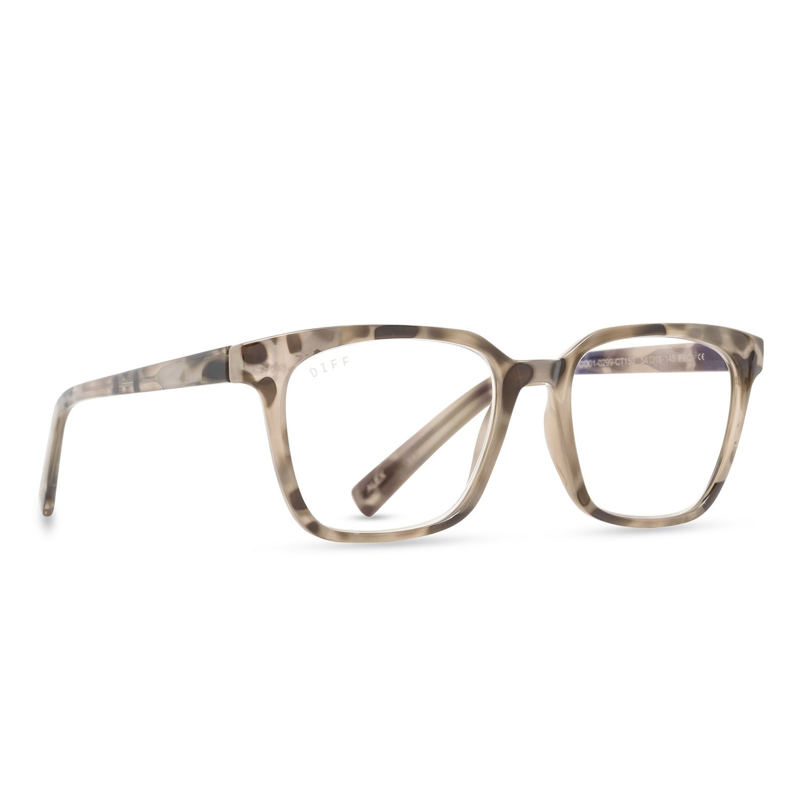 ALEX - CREAM TORTOISE + BLUE LIGHT TECHNOLOGY GLASSES sold by Diff Eyewear product image thumbnail 2