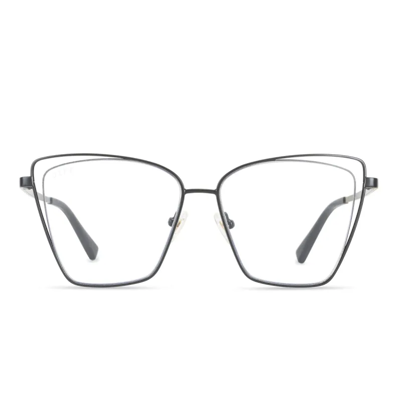 BECKY III - MATTE BLACK + BLUE LIGHT GLASSES sold by Diff Eyewear