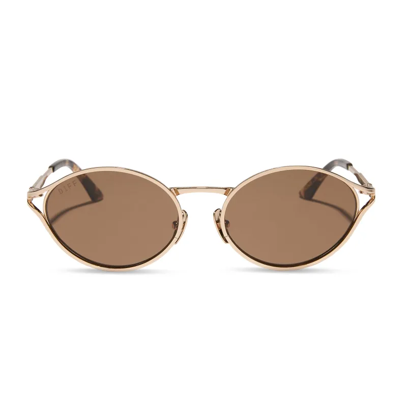 JESSIE JAMES DECKER - LIMONCELLO + GOLD + BROWN SUNGLASSES sold by Diff Eyewear